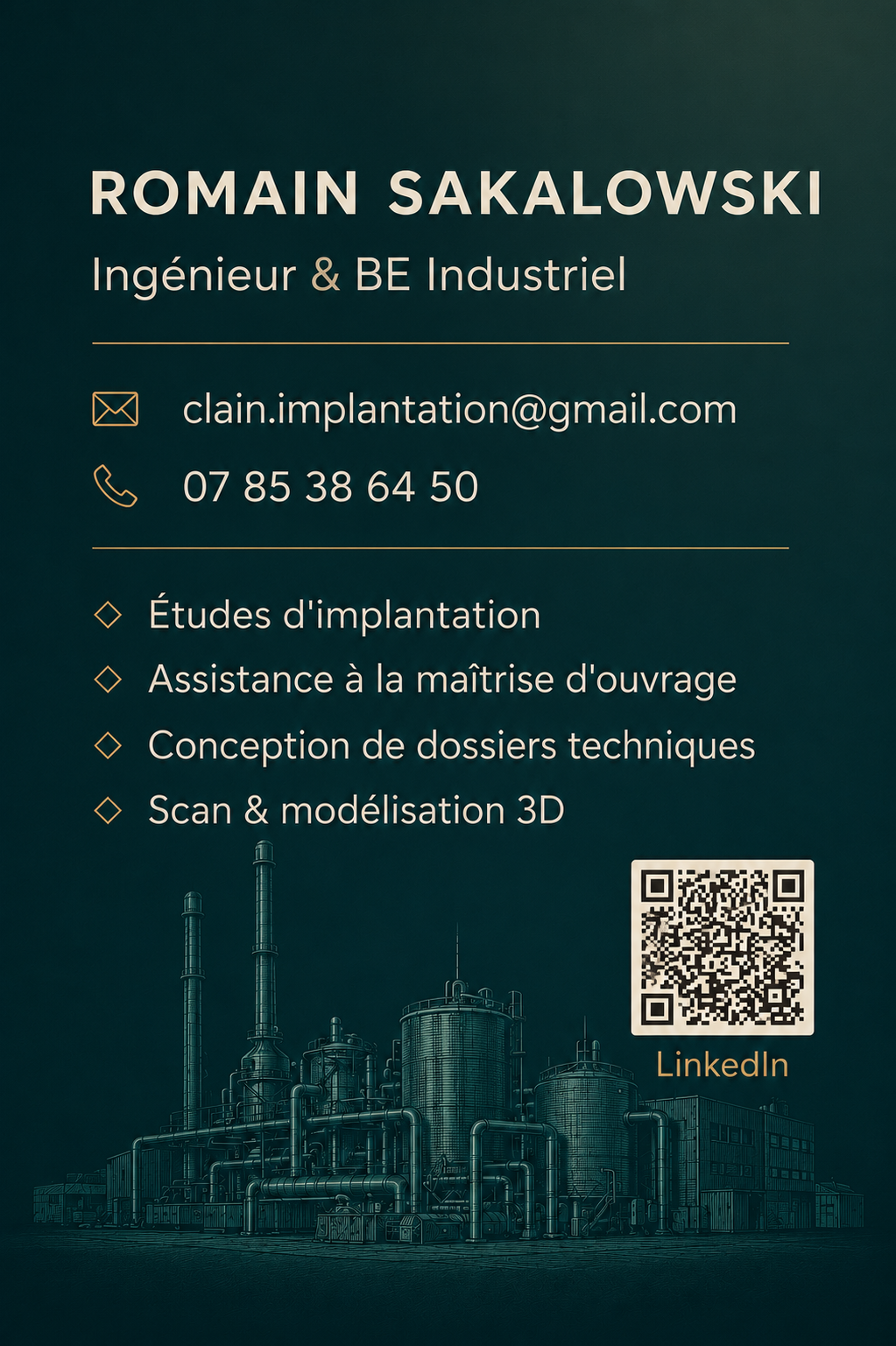 Carte de visite de Romain Sakalowski — Clain Implantation